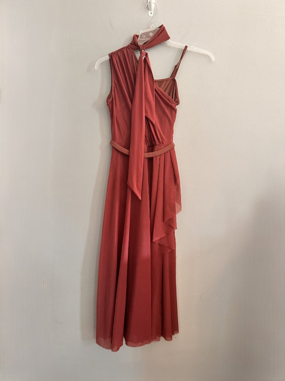 ✨ Balera One Shoulder Tied Neck Lyrical Dance Costume – Rosewood ✨